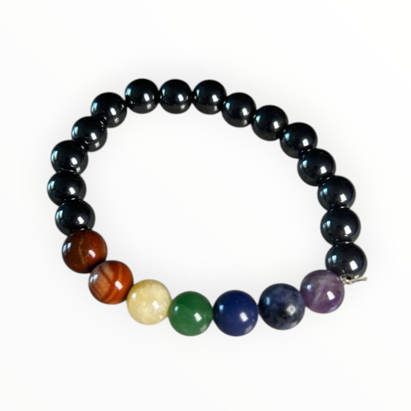 Pulseira 7 Chakras com Hematita – Equilíbrio Energético e Proteção Espiritual
